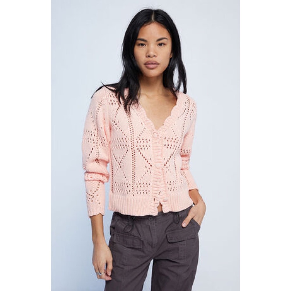 Minkpink Cara Cardigan in Light Pink Size XS